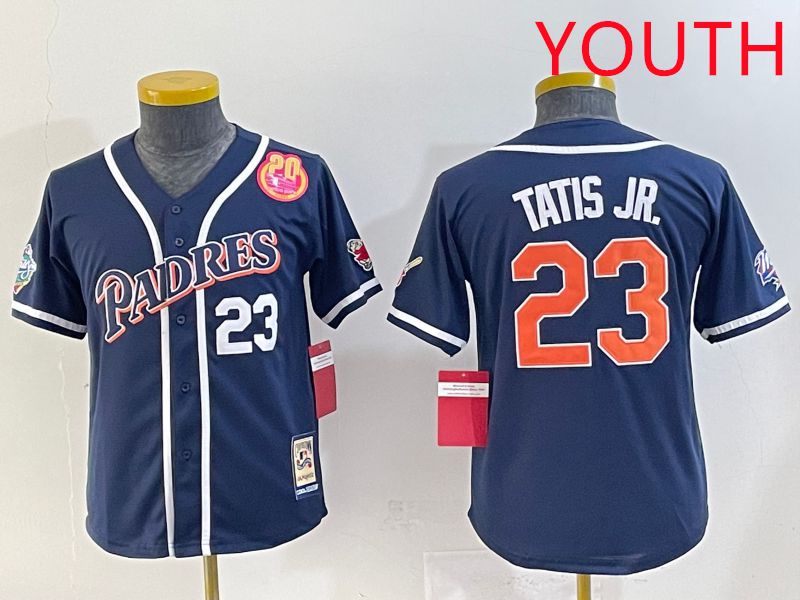 Youth 2025 San Diego Padres #23 Tatis jr Blue Throwback Game Nike MLB Jersey style 22